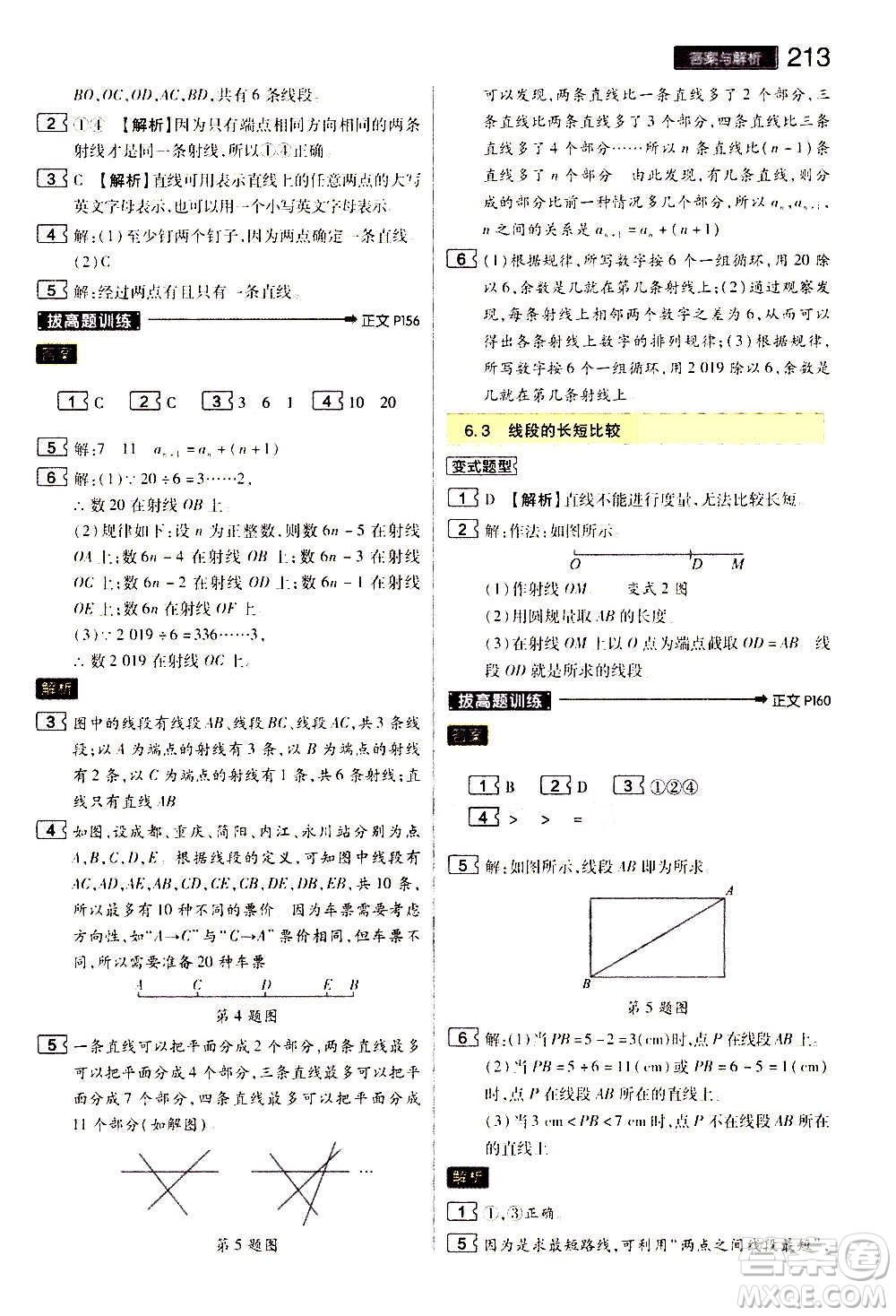 2020秋王后雄初中教材完全解讀七年級上冊數(shù)學(xué)ZJSX浙教版參考答案