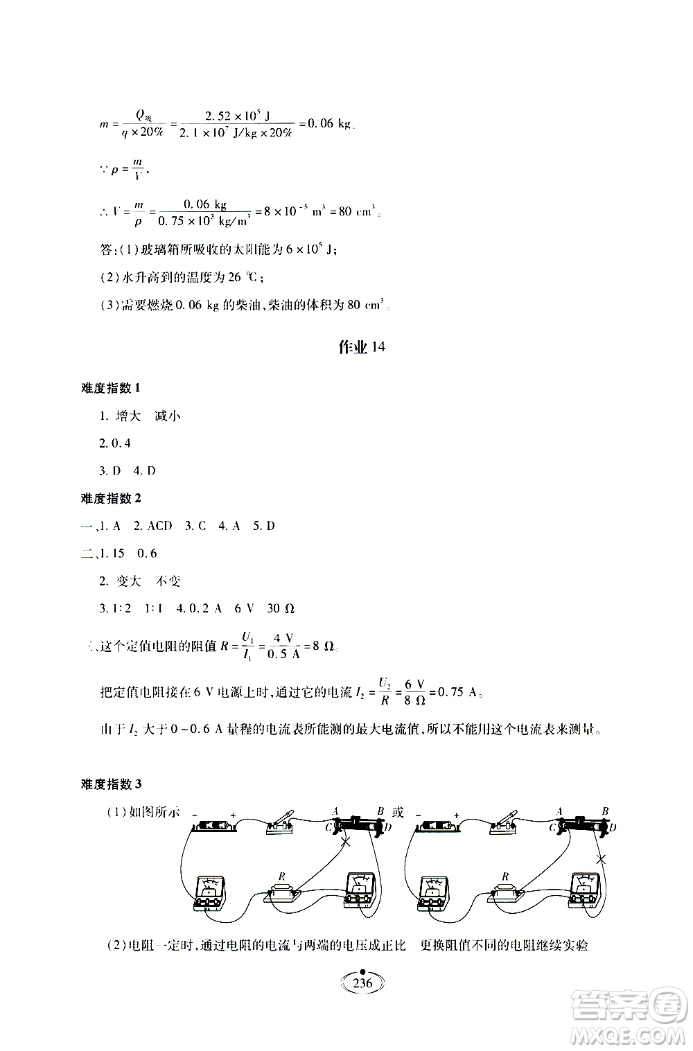 河北少年兒童出版社2020世超金典作業(yè)物理九年級全一冊人教版答案