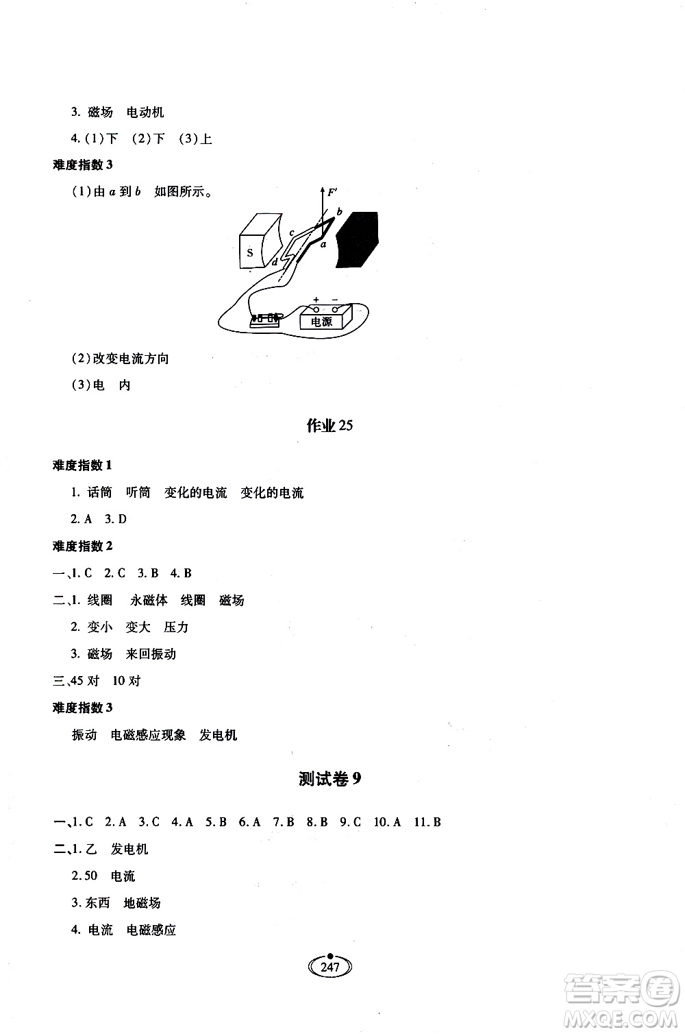 河北少年兒童出版社2020世超金典作業(yè)物理九年級全一冊人教版答案