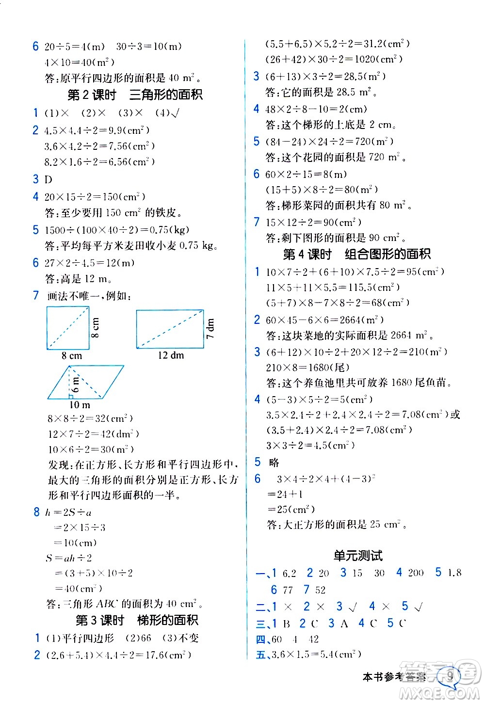 人民教育出版社2020教材解讀數(shù)學(xué)五年級(jí)上冊(cè)人教版答案