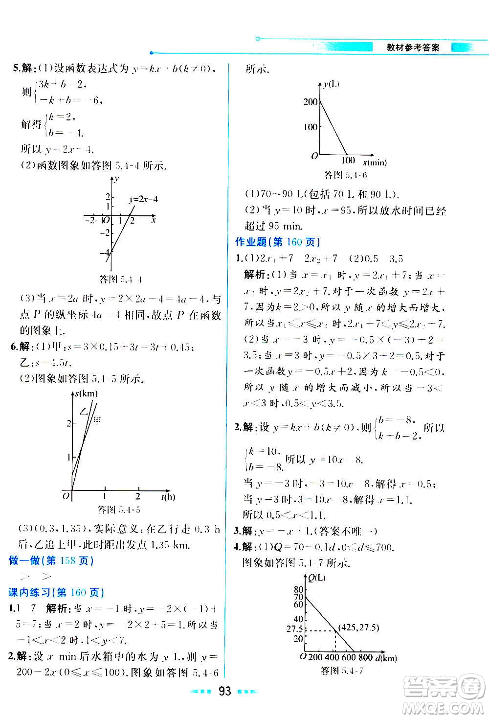 人民教育出版社2020教材解讀數(shù)學(xué)八年級上冊ZJ浙教版答案