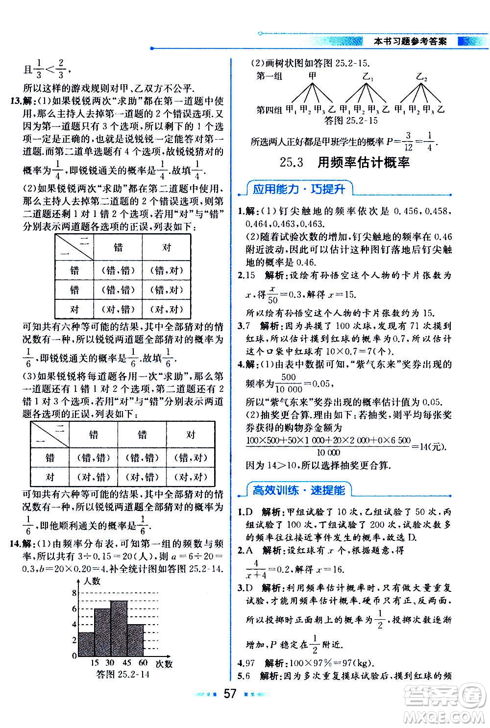 人民教育出版社2020教材解讀數(shù)學(xué)九年級上冊人教版答案