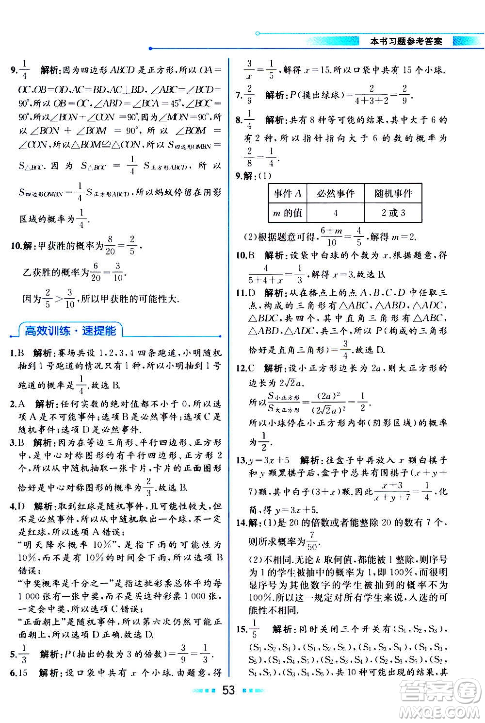 人民教育出版社2020教材解讀數(shù)學(xué)九年級上冊人教版答案