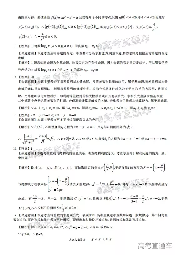 2020-2021學(xué)年上學(xué)期全國(guó)百?gòu)?qiáng)名校領(lǐng)軍考試高三文科數(shù)學(xué)試題及答案