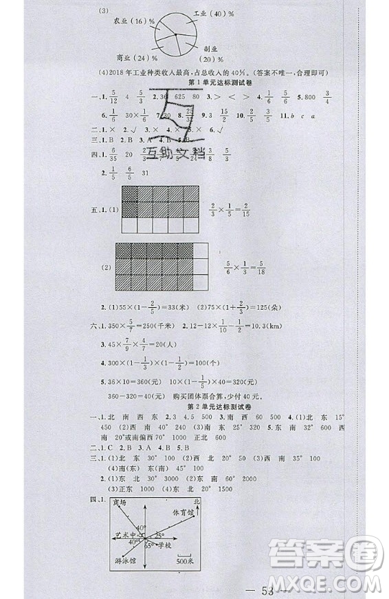 2020好題好卷天天練六年級(jí)上冊(cè)數(shù)學(xué)人教版答案