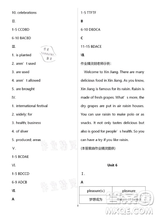 新疆文化出版社2021寒假作業(yè)及活動英語九年級人教版答案