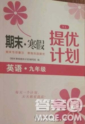 南京大學(xué)出版社2021期末寒假提優(yōu)計(jì)劃英語(yǔ)九年級(jí)譯林版答案