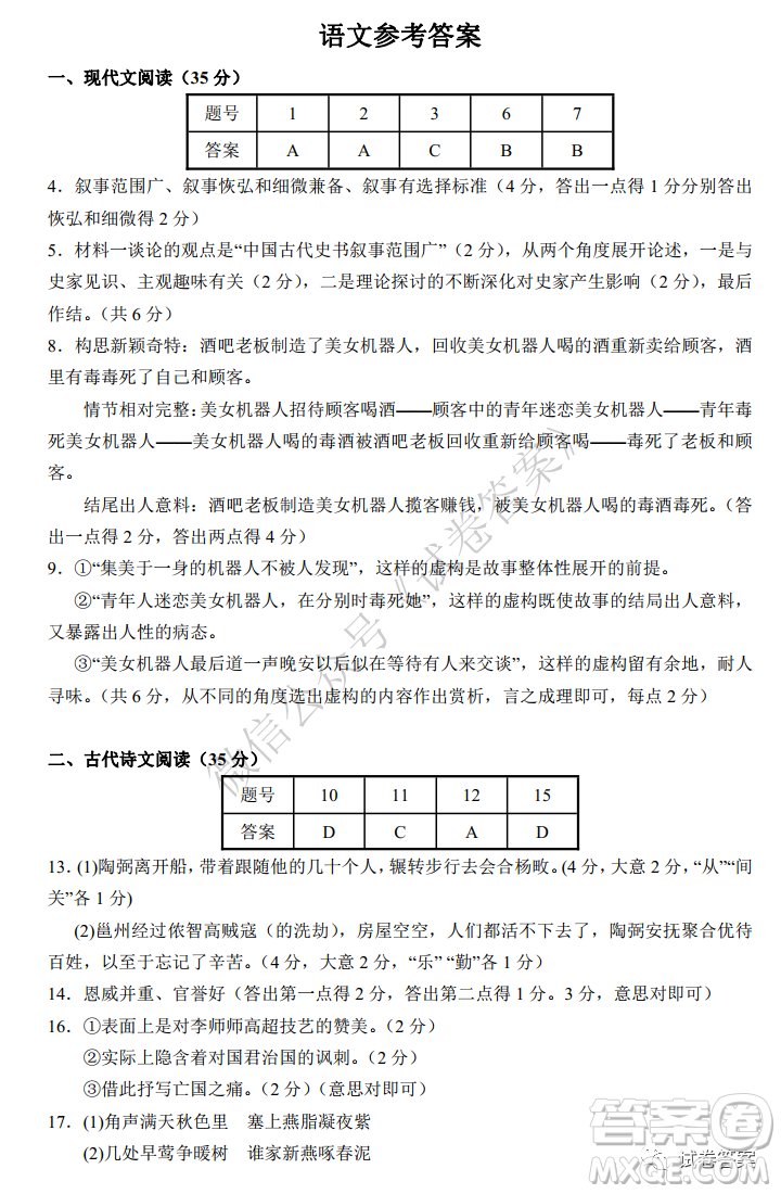 華師大附中2021屆高三上學(xué)期聯(lián)合測評語文試題及答案