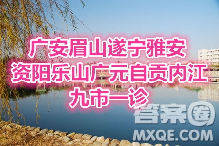 2021屆廣安眉山遂寧雅安資陽樂山廣元自貢內(nèi)江九市一診數(shù)學(xué)文史類試題及答案