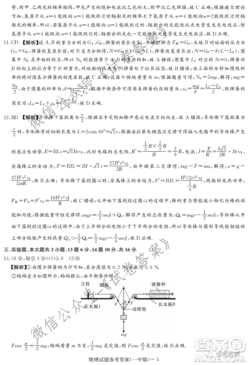 炎德英才大聯(lián)考長沙市一中2021屆高三月考試卷六物理試題及答案