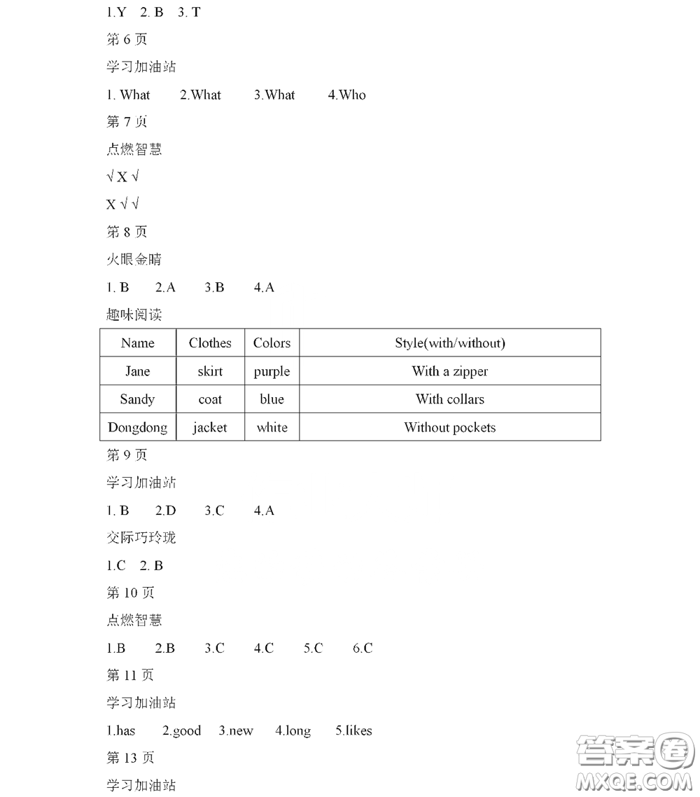 黑龍江少年兒童出版社2022陽(yáng)光假日寒假作業(yè)五年級(jí)英語(yǔ)人教新起點(diǎn)版答案