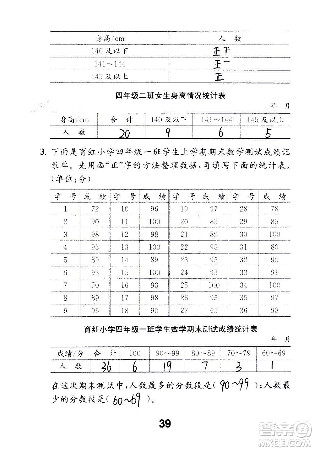 江蘇鳳凰教育出版社2020數(shù)學補充習題四年級上冊蘇教版答案