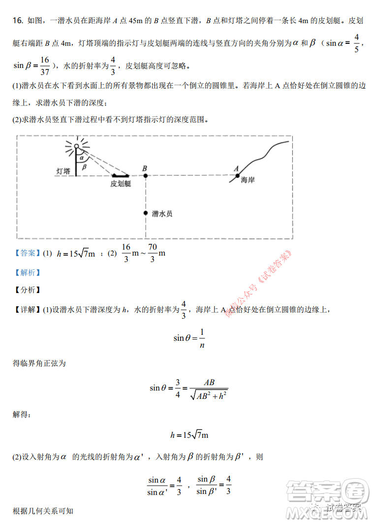 2021年河北省普通高中學(xué)業(yè)水平選擇性考試模擬演練物理試題及答案