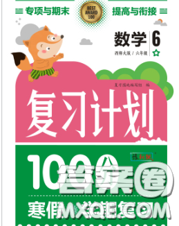 2021年豫新銳圖書復習計劃100分寒假六年級數(shù)學人教版答案