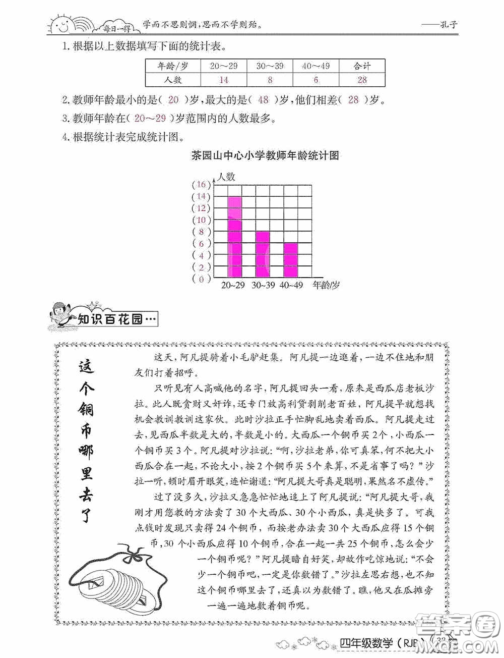 延邊教育出版社2021快樂(lè)假期寒假作業(yè)數(shù)學(xué)四年級(jí)人教版答案