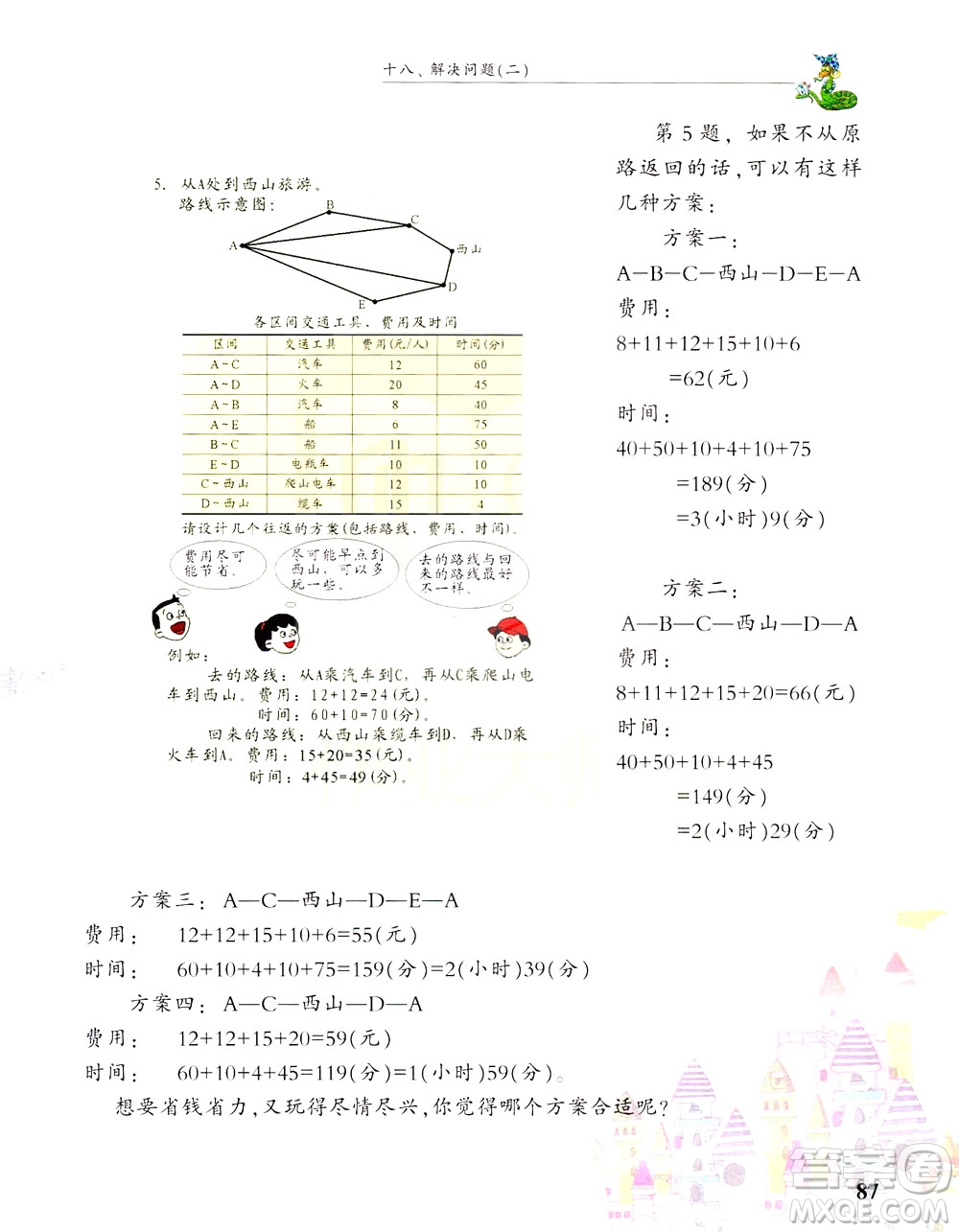 浙江大學出版社2021現(xiàn)代小學數(shù)學思維訓練解題策略第六冊三年級下冊答案