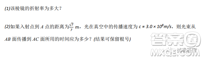 2021年新高考廣東省東莞市高三下學(xué)期物理開(kāi)學(xué)考試卷答案