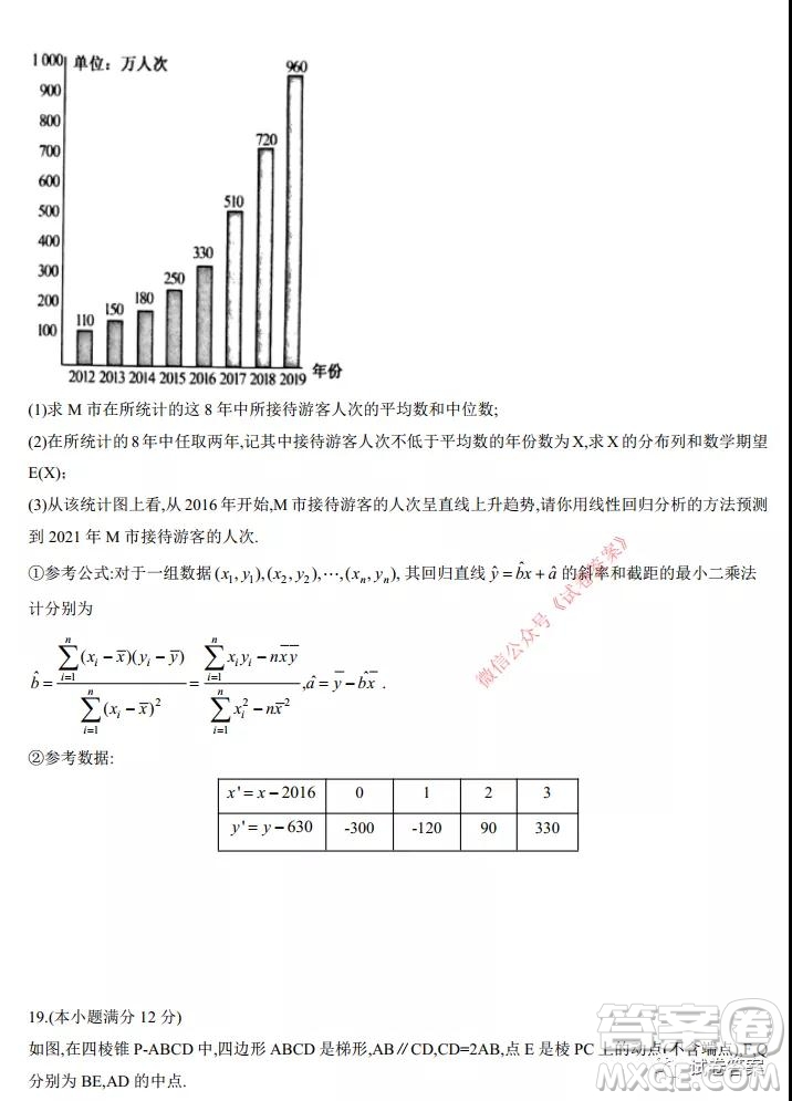 九師聯(lián)盟2020-2021學年高三2月質量檢測理科數(shù)學試題及答案