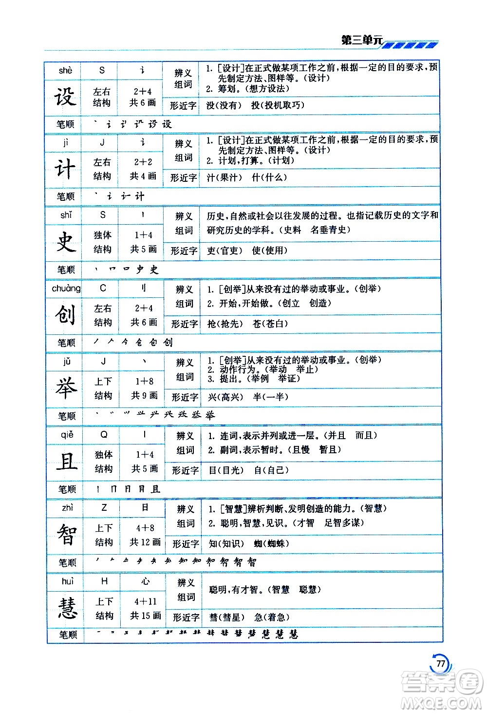 江蘇鳳凰美術(shù)出版社2021小學(xué)語文學(xué)霸三年級下冊全國版答案