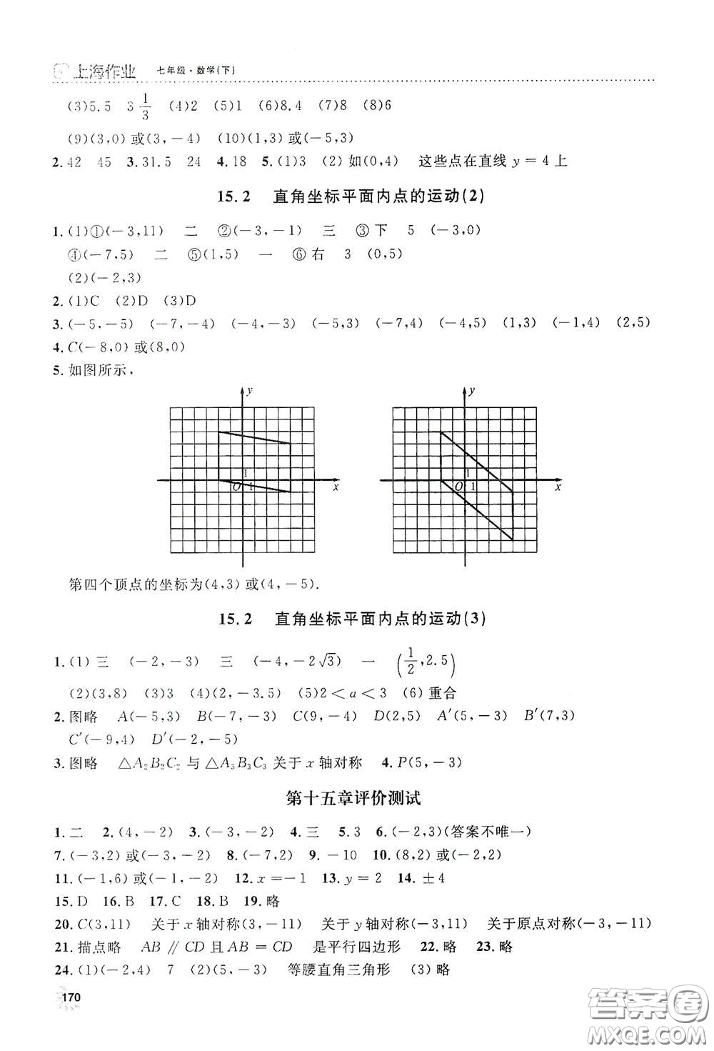 上海大學(xué)出版社2021鐘書金牌上海作業(yè)七年級(jí)數(shù)學(xué)下冊(cè)全新修訂版答案