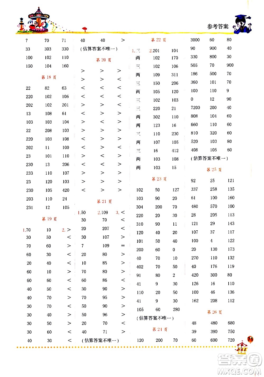 龍門書局2021黃岡小狀元口算速算練習(xí)冊(cè)三年級(jí)數(shù)學(xué)下冊(cè)人教版答案