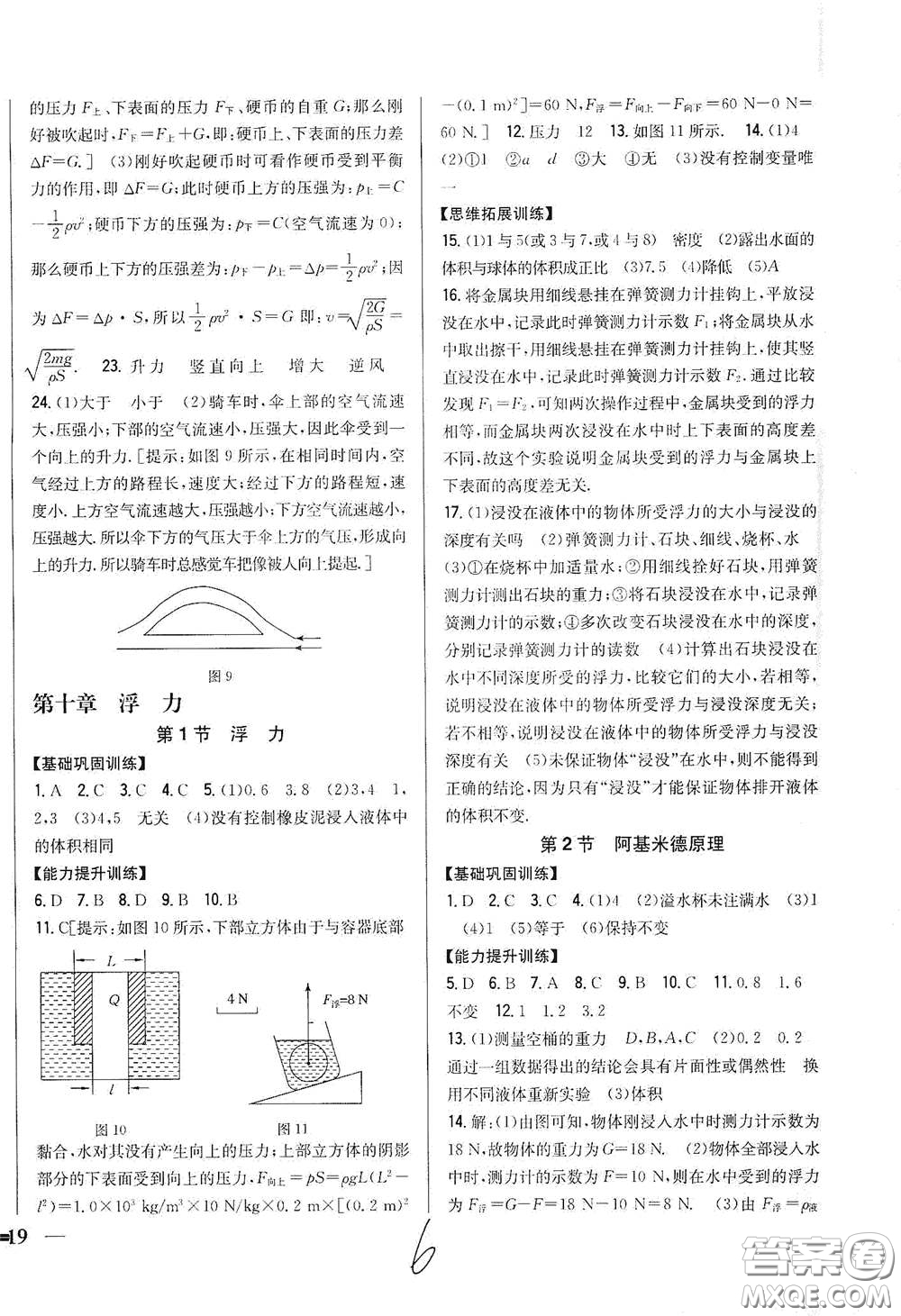 吉林人民出版社2021全科王同步課時(shí)練習(xí)八年級(jí)物理下冊(cè)新課標(biāo)人教版答案