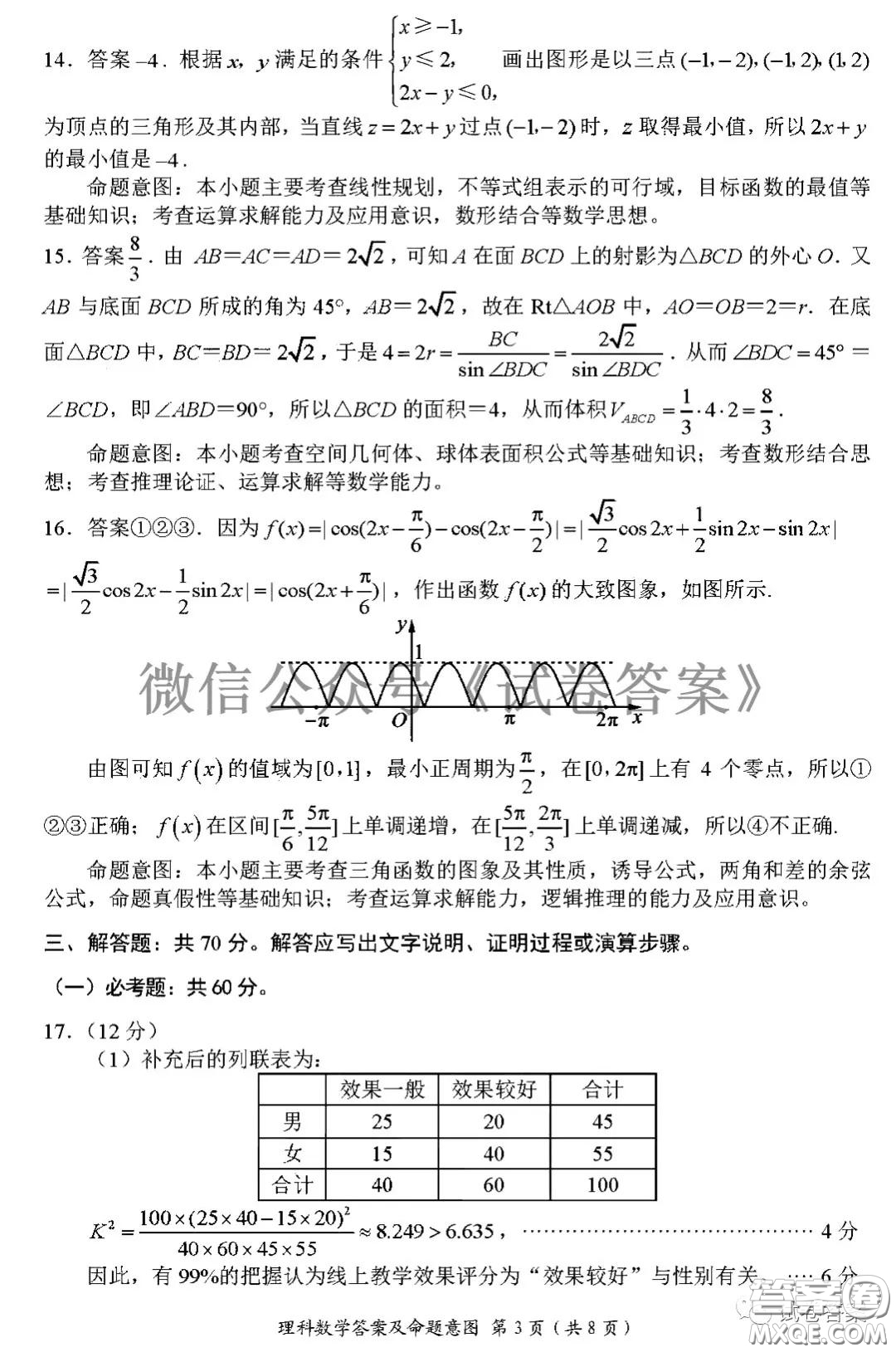 四川省大數(shù)據(jù)精準(zhǔn)教學(xué)聯(lián)盟2018級(jí)高三第二次統(tǒng)一監(jiān)測(cè)理科數(shù)學(xué)試題及答案