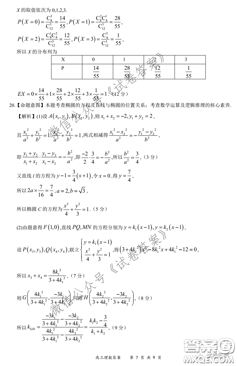 2020-2021學(xué)年下學(xué)期全國(guó)百?gòu)?qiáng)名校領(lǐng)軍考試?yán)頂?shù)試題及答案