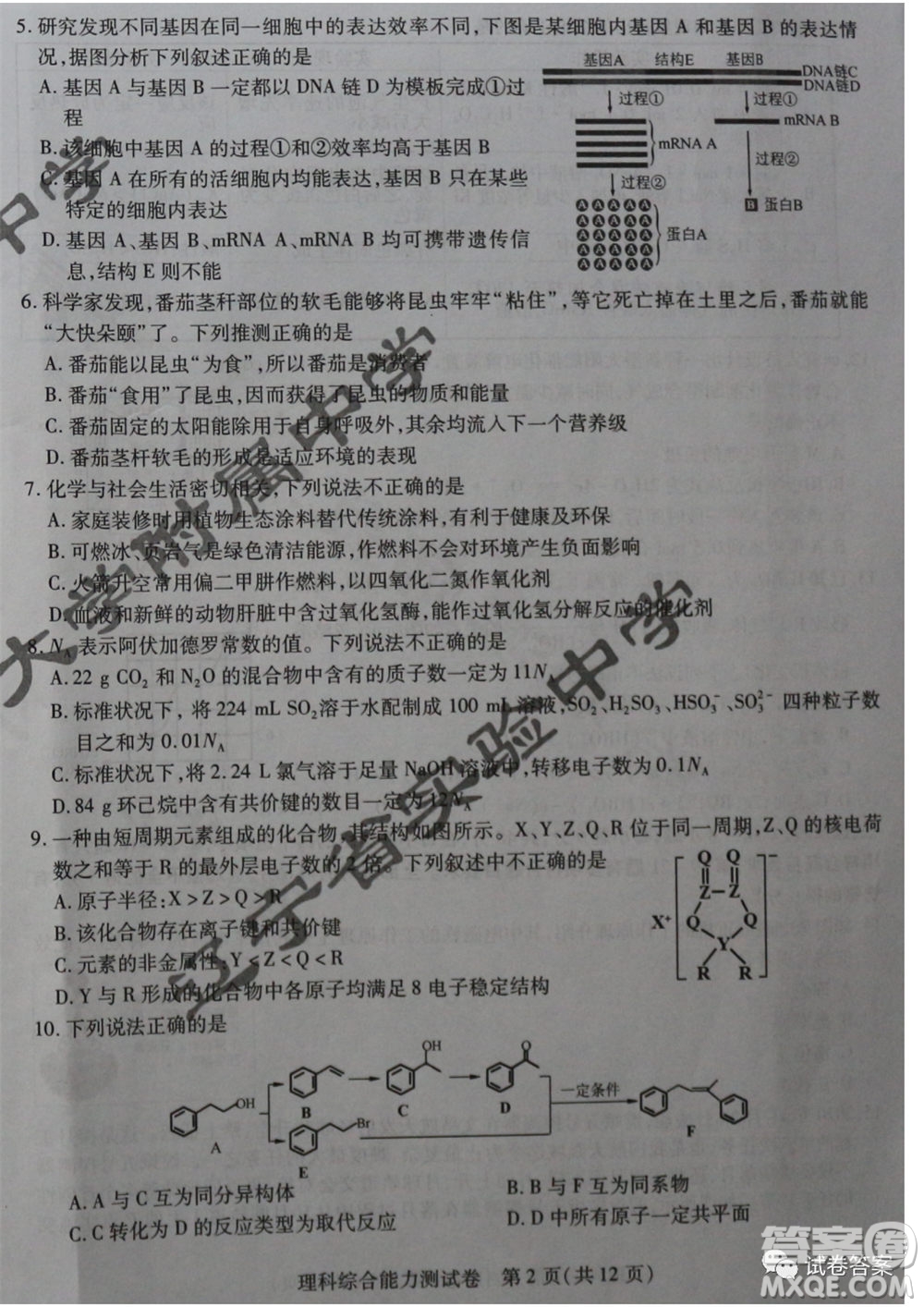 東北三省三校2021年高三第一次聯(lián)合模擬考試理科綜合試題及答案