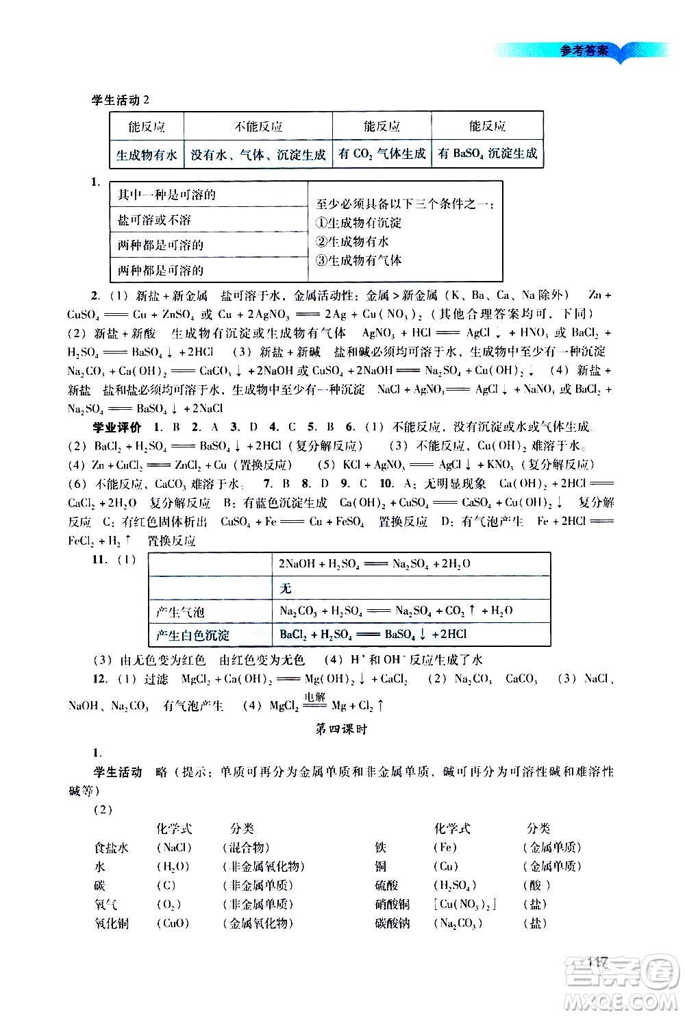 廣州出版社2021陽(yáng)光學(xué)業(yè)評(píng)價(jià)化學(xué)九年級(jí)下冊(cè)人教版答案