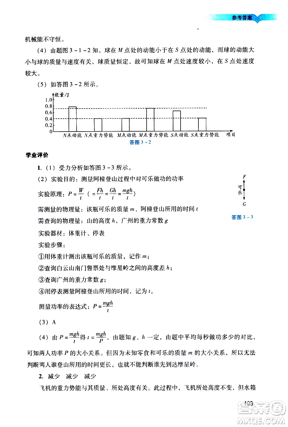 廣州出版社2021陽光學(xué)業(yè)評價(jià)物理九年級下冊人教版答案