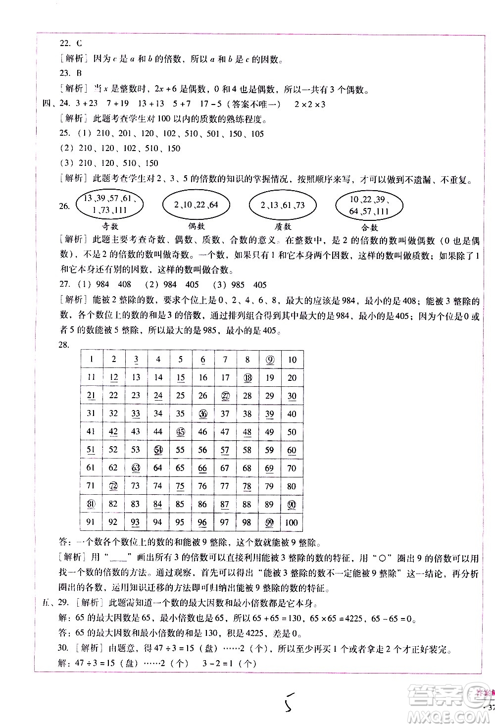 云南教育出版社2021小學(xué)能力監(jiān)測標(biāo)準(zhǔn)卷數(shù)學(xué)五年級下冊人教版答案