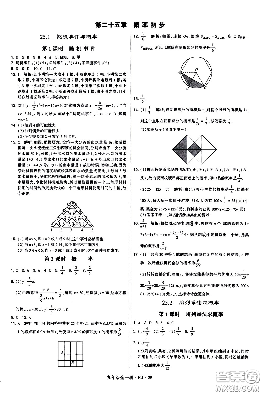 寧夏人民教育出版社2021學(xué)霸題中題數(shù)學(xué)九年級全一冊人教版答案