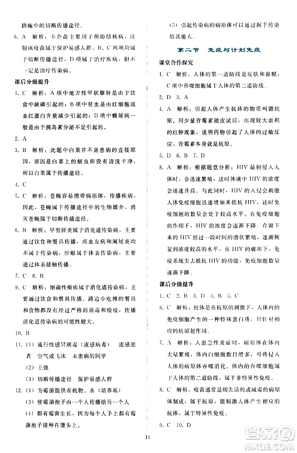 人民教育出版社2021同步輕松練習(xí)生物學(xué)八年級下冊人教版答案