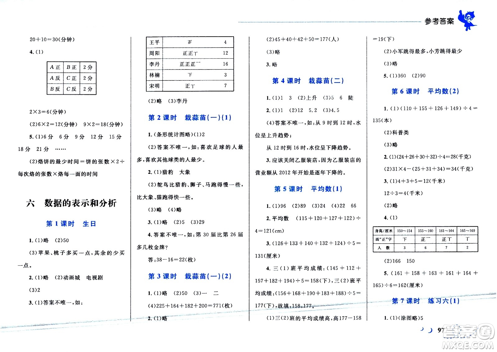 現(xiàn)代教育出版社2021小超人作業(yè)本數(shù)學(xué)四年級(jí)下冊(cè)BS北師大版答案