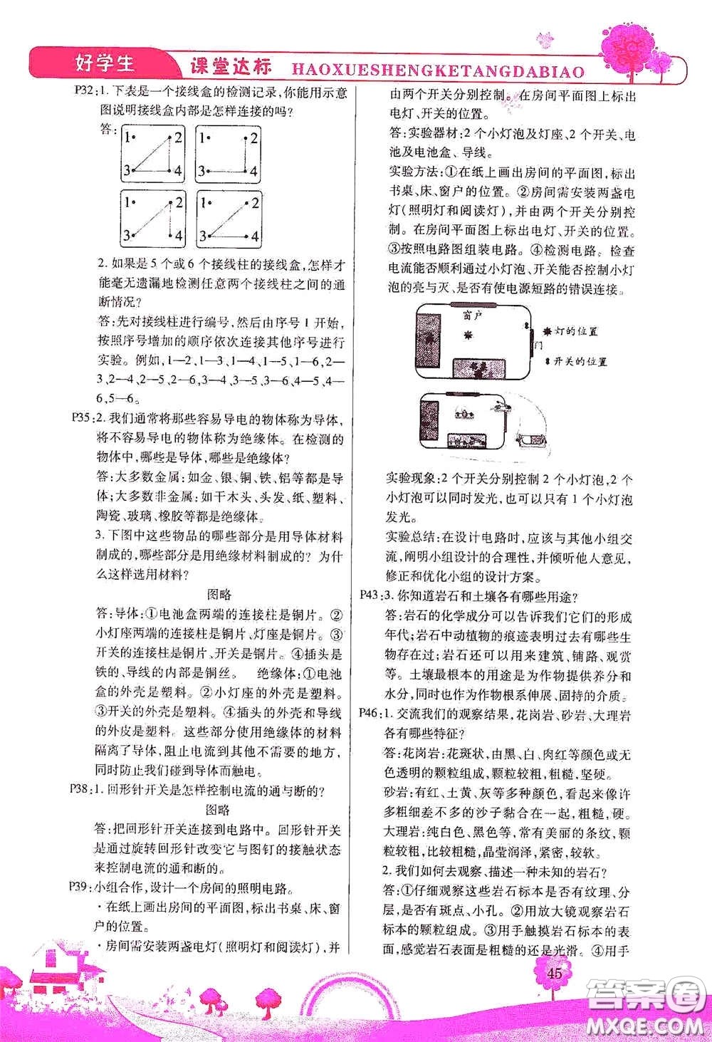 河北少年兒童出版社2021好學(xué)生課堂達(dá)標(biāo)四年級(jí)科學(xué)下冊(cè)JK版答案