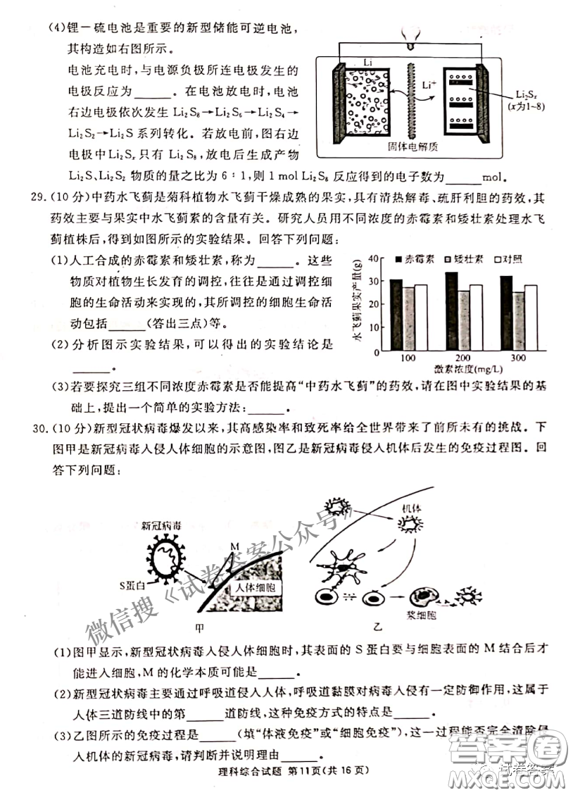 南寧市2021屆高中畢業(yè)班第一次適應(yīng)性測試?yán)砜凭C合試卷及答案