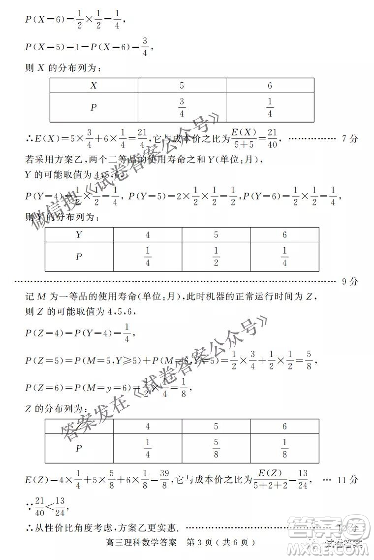 2021年河南省六市高三第一次聯(lián)考理科數(shù)學(xué)試題及答案