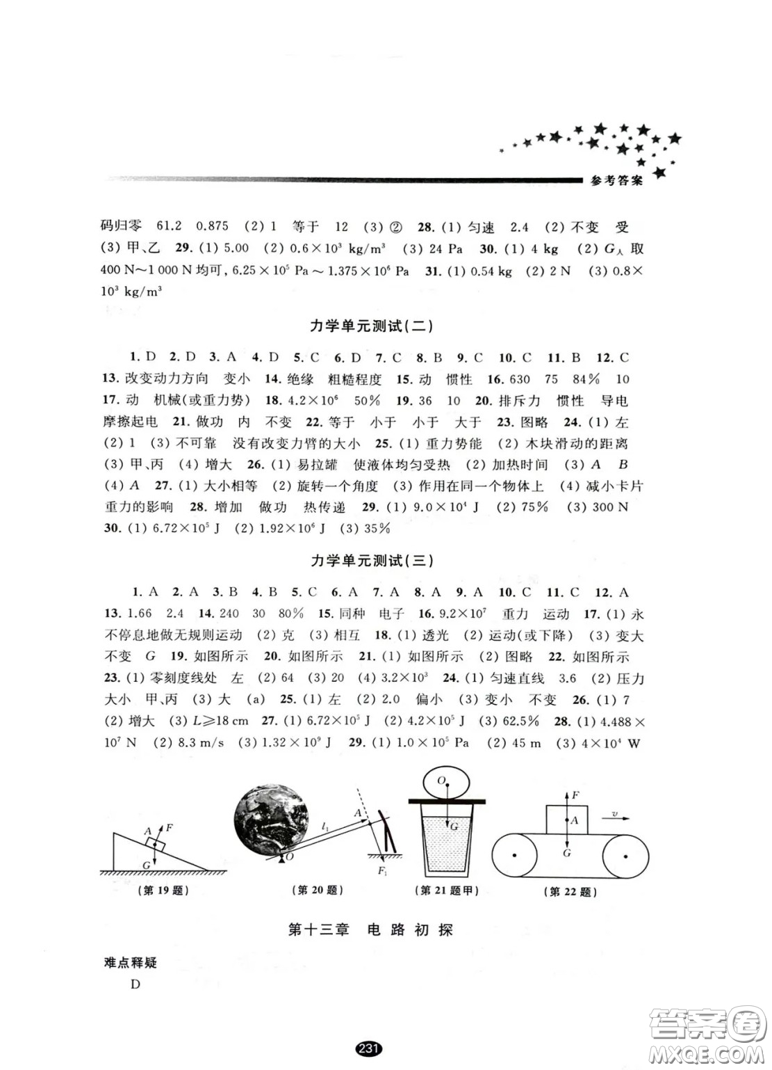 江蘇鳳凰教育出版社2021春初中畢業(yè)升學(xué)考試指導(dǎo)物理答案