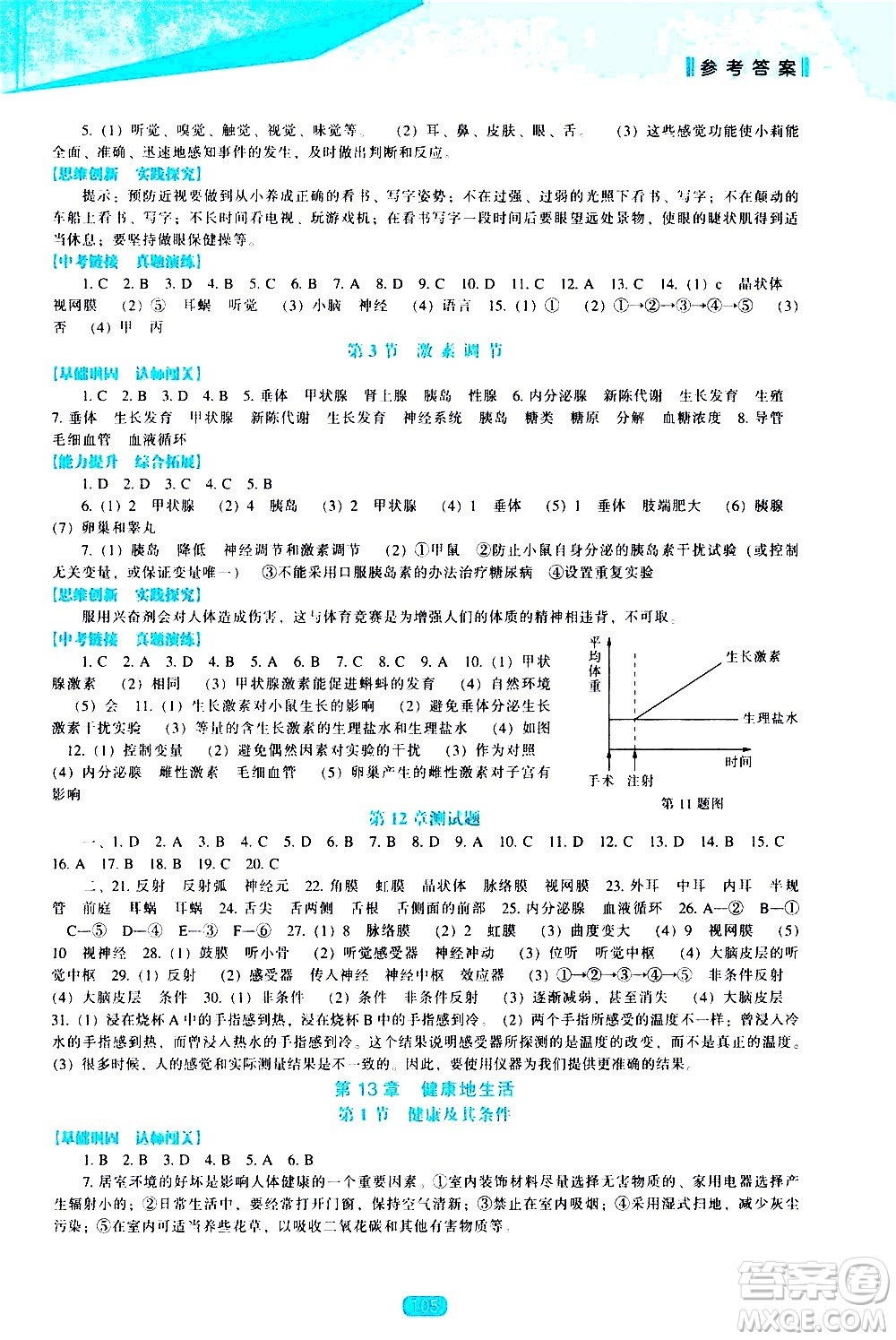 遼海出版社2021新課程生物學(xué)能力培養(yǎng)七年級下冊北師大版答案