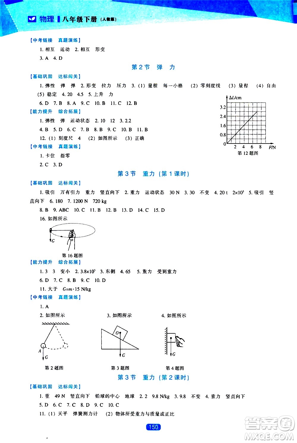 遼海出版社2021新課程物理能力培養(yǎng)八年級下冊人教版答案