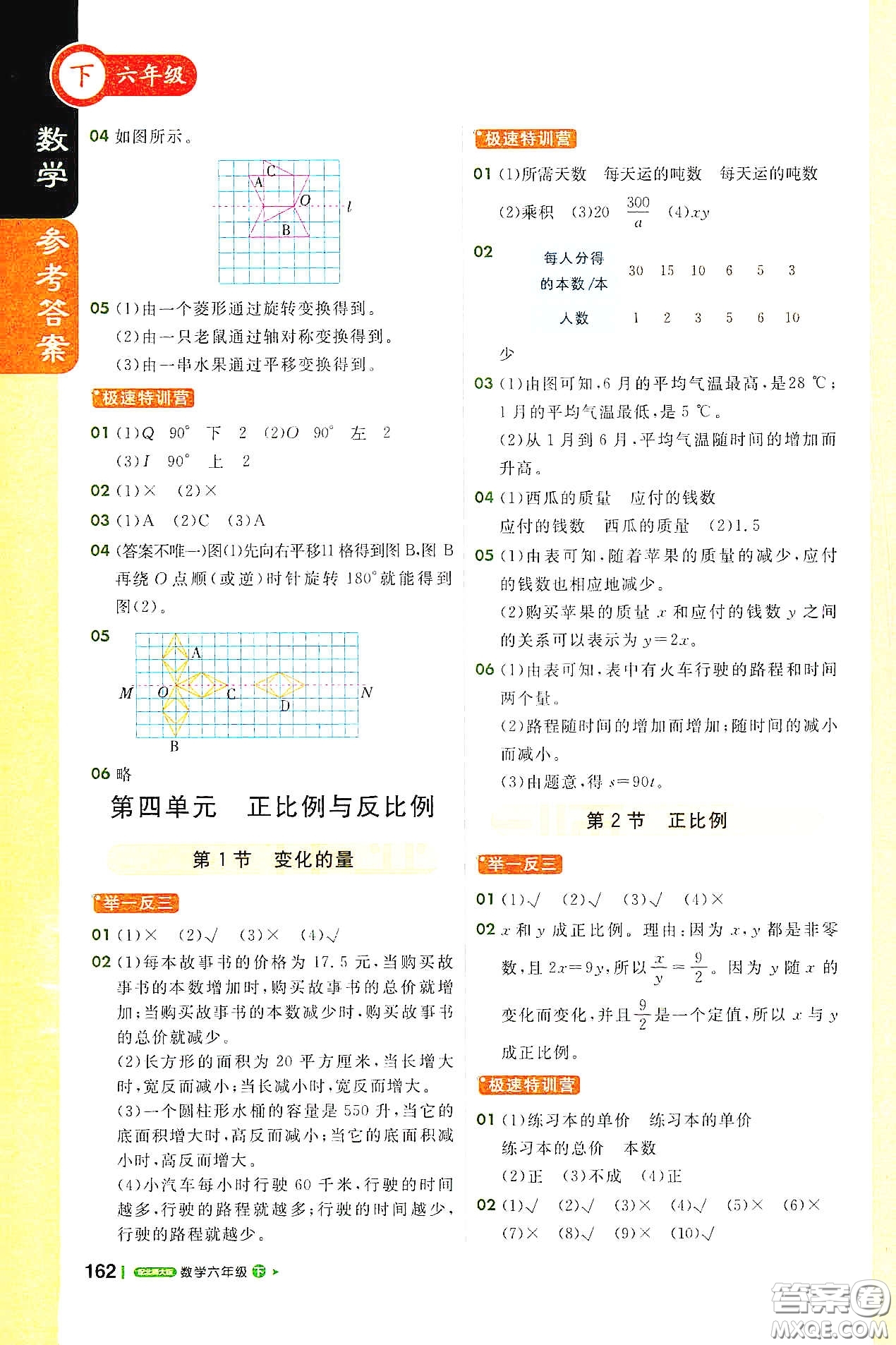 北京教育出版社2021年1+1輕巧奪冠課堂直播六年級(jí)數(shù)學(xué)下冊(cè)北師大版答案