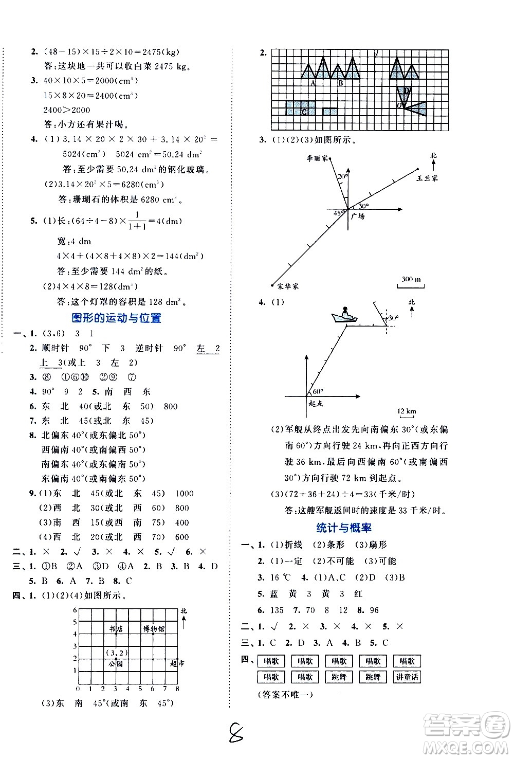 西安出版社2021春季53全優(yōu)卷小學(xué)數(shù)學(xué)六年級(jí)下冊(cè)RJ人教版答案