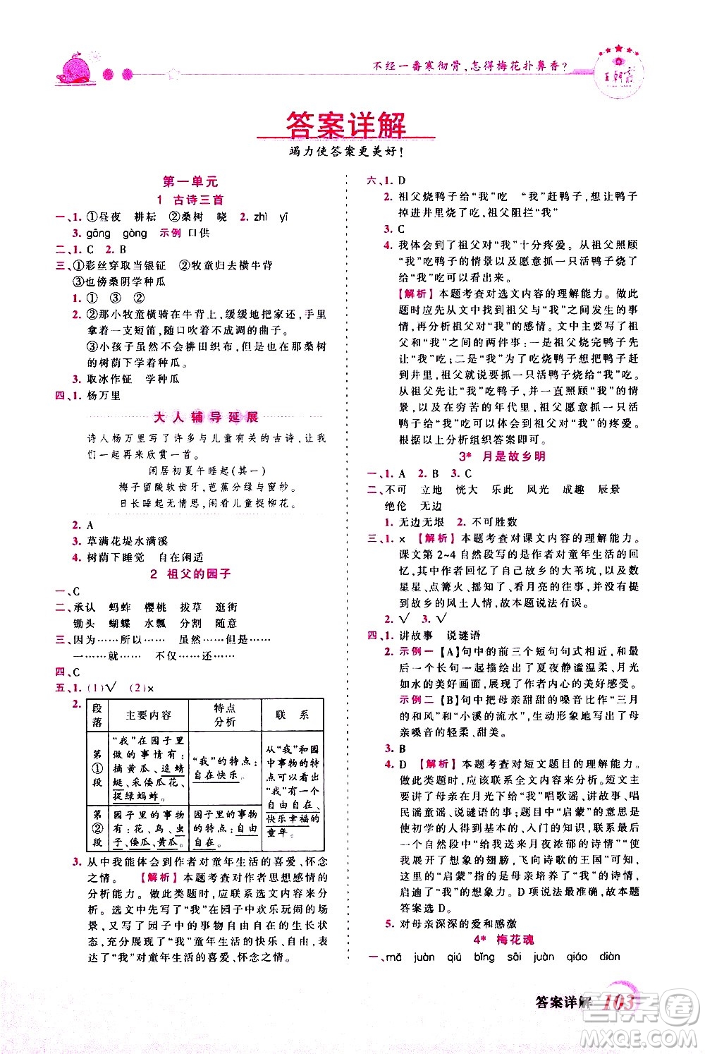 江西人民出版社2021王朝霞創(chuàng)維新課堂語(yǔ)文五年級(jí)下冊(cè)RJ人教版答案