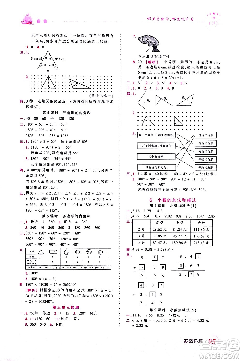 江西人民出版社2021王朝霞創(chuàng)維新課堂數(shù)學四年級下冊RJ人教版答案