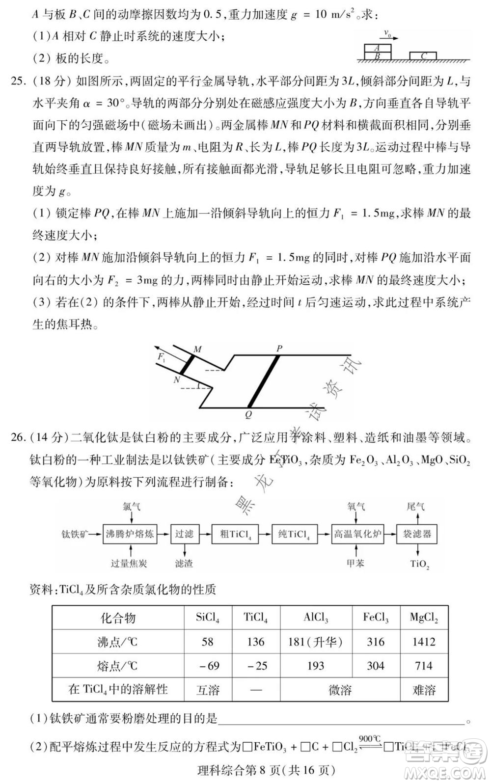 2021年?yáng)|北三省四市教研聯(lián)合體高考模擬試卷二理科綜合試題及答案