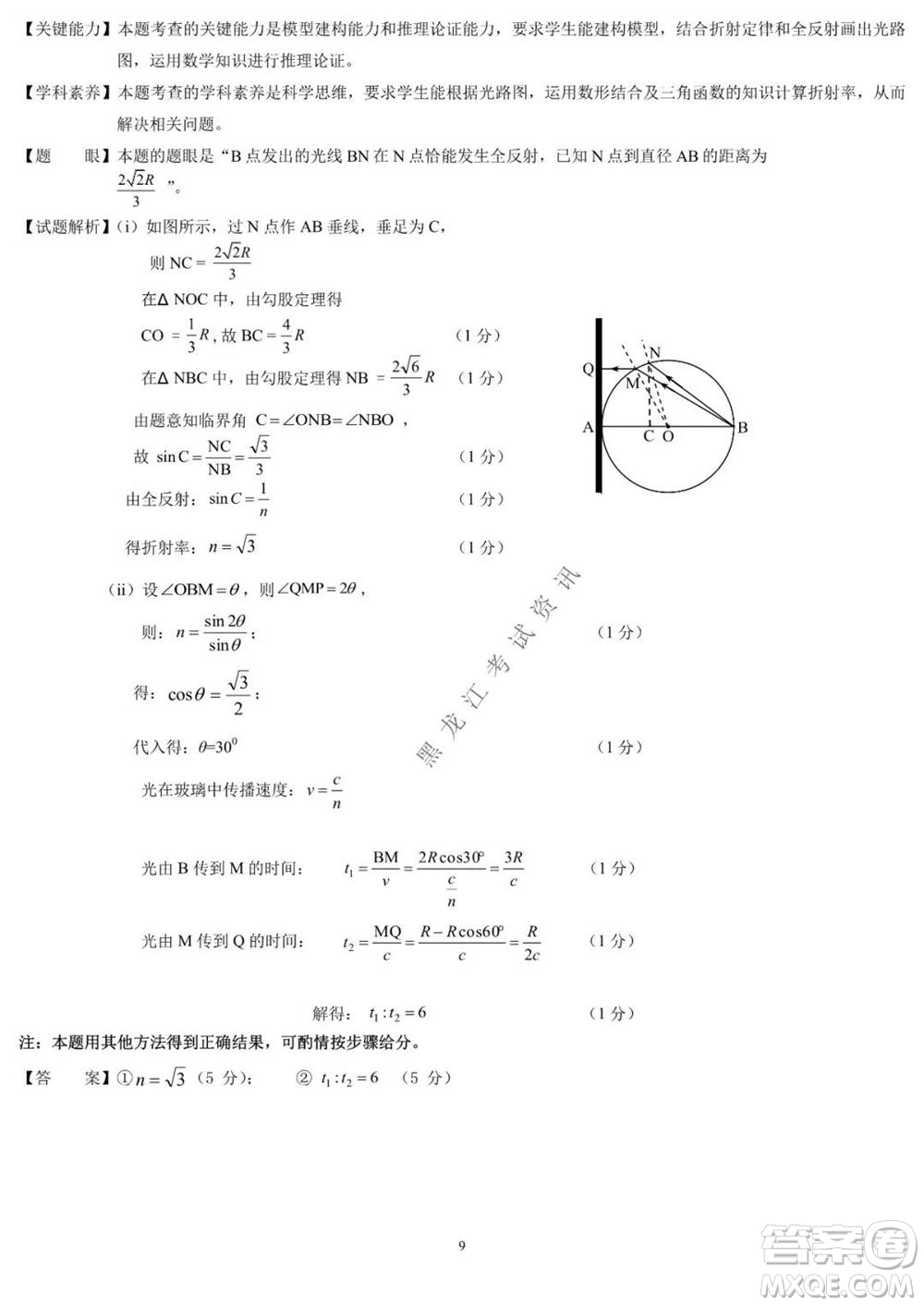 2021年?yáng)|北三省四市教研聯(lián)合體高考模擬試卷二理科綜合試題及答案