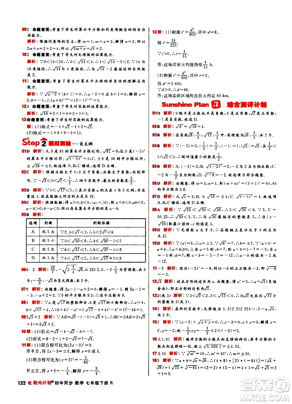 黑龍江教育出版社2021春陽光計劃初中同步數(shù)學(xué)七年級下冊R人教版答案