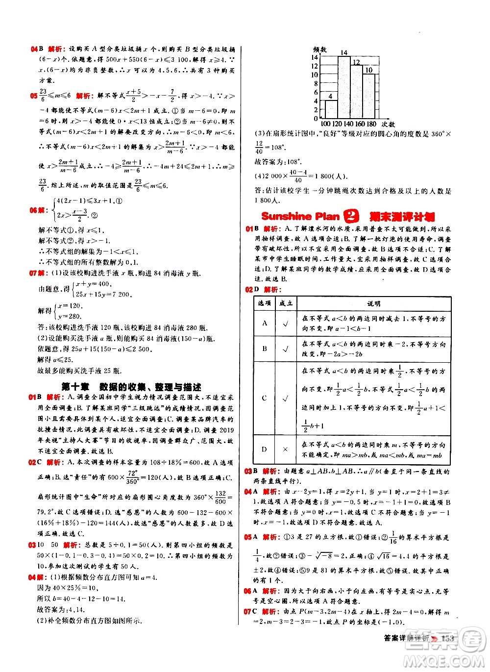 黑龍江教育出版社2021春陽光計劃初中同步數(shù)學(xué)七年級下冊R人教版答案