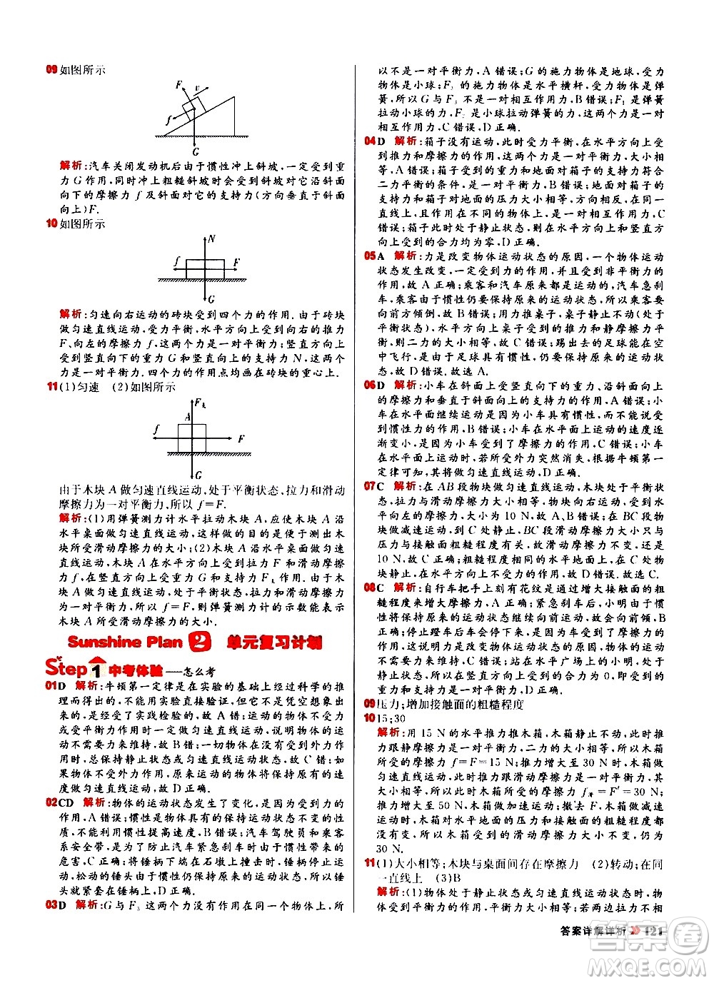 黑龍江教育出版社2021春陽光計劃初中同步物理八年級下冊R人教版答案